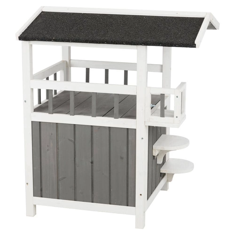 25 in. x 21.5 in. x 29.75 in. Pet Home with Shade in Gray/White by TRIXIE 3 25 in. x 21.5 in. x 29.75 in. Pet Home with Shade in Gray/White by TRIXIE - Image 3