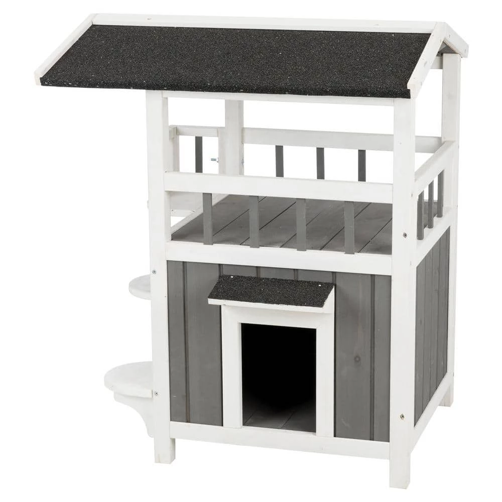 25 in. x 21.5 in. x 29.75 in. Pet Home with Shade in Gray/White by TRIXIE 1 25 in. x 21.5 in. x 29.75 in. Pet Home with Shade in Gray/White by TRIXIE