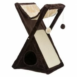 Brown/Beige Miguel Fold-and-Store Cat Tower by TRIXIE