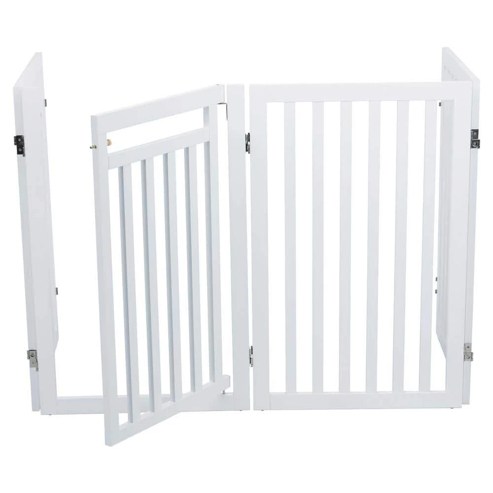 White Pet Gate Wooden 4-Panel Configurable Pet Gate by TRIXIE 2 White Pet Gate Wooden 4-Panel Configurable Pet Gate by TRIXIE - Image 2