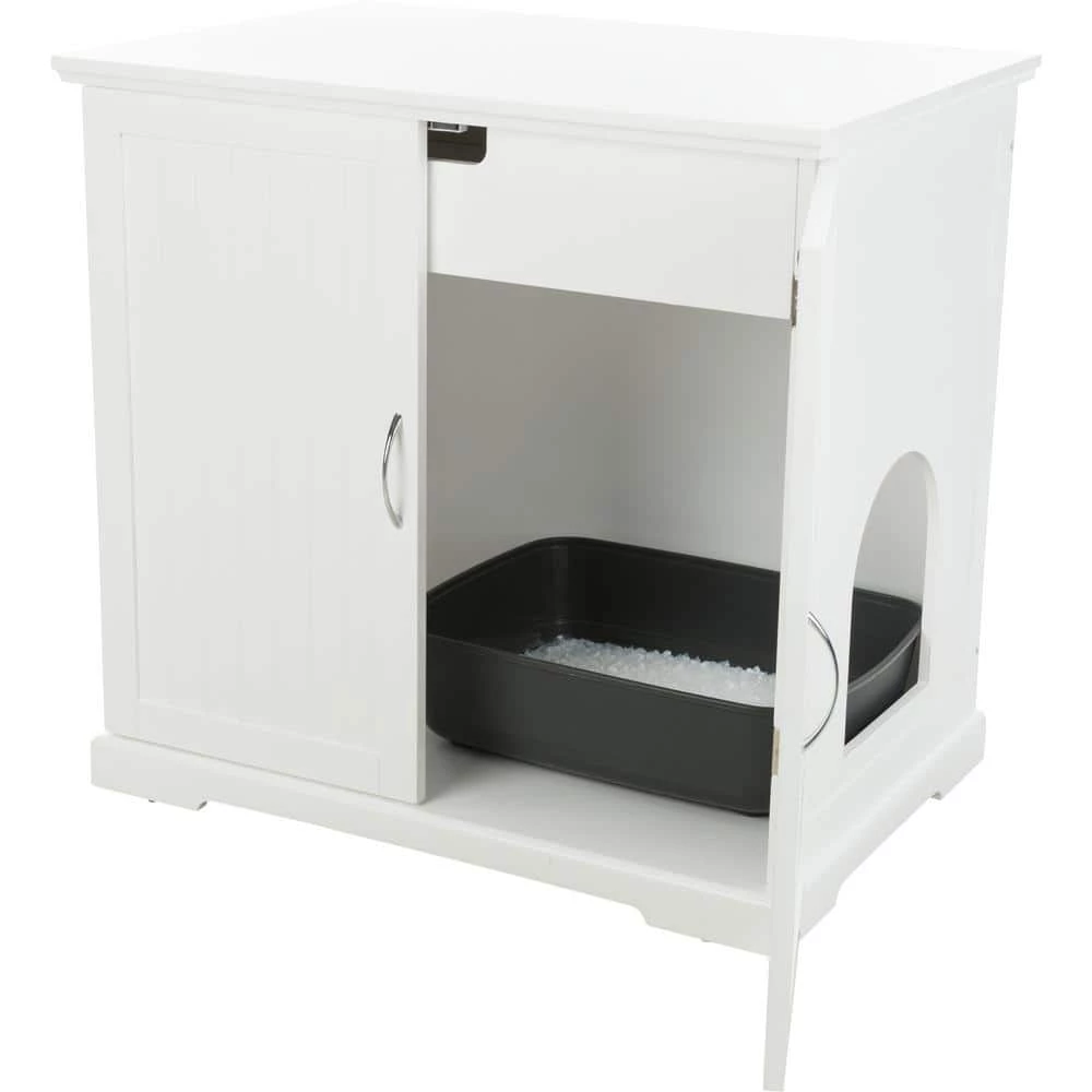 XL Wooden Litter Box Enclosure with Drawer, White by TRIXIE 2 XL Wooden Litter Box Enclosure with Drawer, White by TRIXIE - Image 2