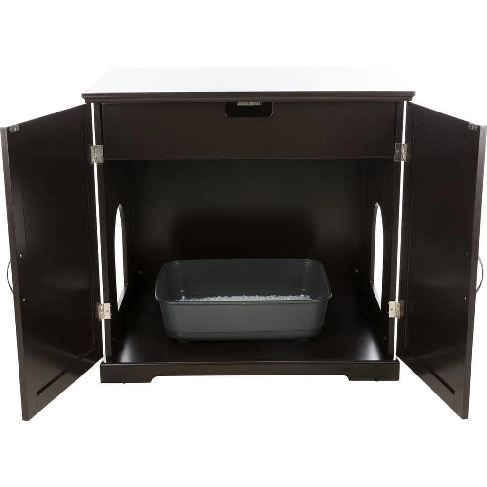 XL Wooden Litter Box Enclosure with Drawer, Brown by TRIXIE 2 XL Wooden Litter Box Enclosure with Drawer, Brown by TRIXIE - Image 2