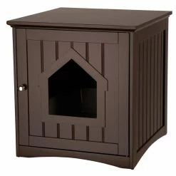 19.25 in. x 20 in. x 20 in. Wooden Pet House and Litter Box by TRIXIE