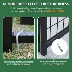 4.5 ft. x 4.5 ft. Outdoor Dog Kennel Fence with Rotating Feeding Door and Cover, Coverage Area 0.0005-Acre by VEIKOUS -Cheap Bird & Wildlife Supplies Store veikous dog kennels ps0101 01 44 1000