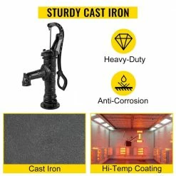 Hand Water Pump 15.7 in. x 9.4 in. x 53.1 in. Retro Style Heavy Duty Cast Iron Pitcher Pump and 26 in. Pump Stand, Black by VEVOR -Cheap Bird & Wildlife Supplies Store vevor accessories yghsfb1go21cewxj3v0 1f 1000