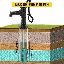 Hand Water Pump 15.7 in. x 9.4 in. x 53.1 in. Retro Style Heavy Duty Cast Iron Pitcher Pump and 26 in. Pump Stand, Black by VEVOR -Cheap Bird & Wildlife Supplies Store vevor accessories yghsfb1go21cewxj3v0 4f 1000