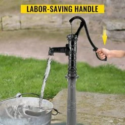 Hand Water Pump 15.7 in. x 9.4 in. x 53.1 in. Retro Style Heavy Duty Cast Iron Pitcher Pump and 26 in. Pump Stand, Black by VEVOR -Cheap Bird & Wildlife Supplies Store vevor accessories yghsfb1go21cewxj3v0 fa 1000