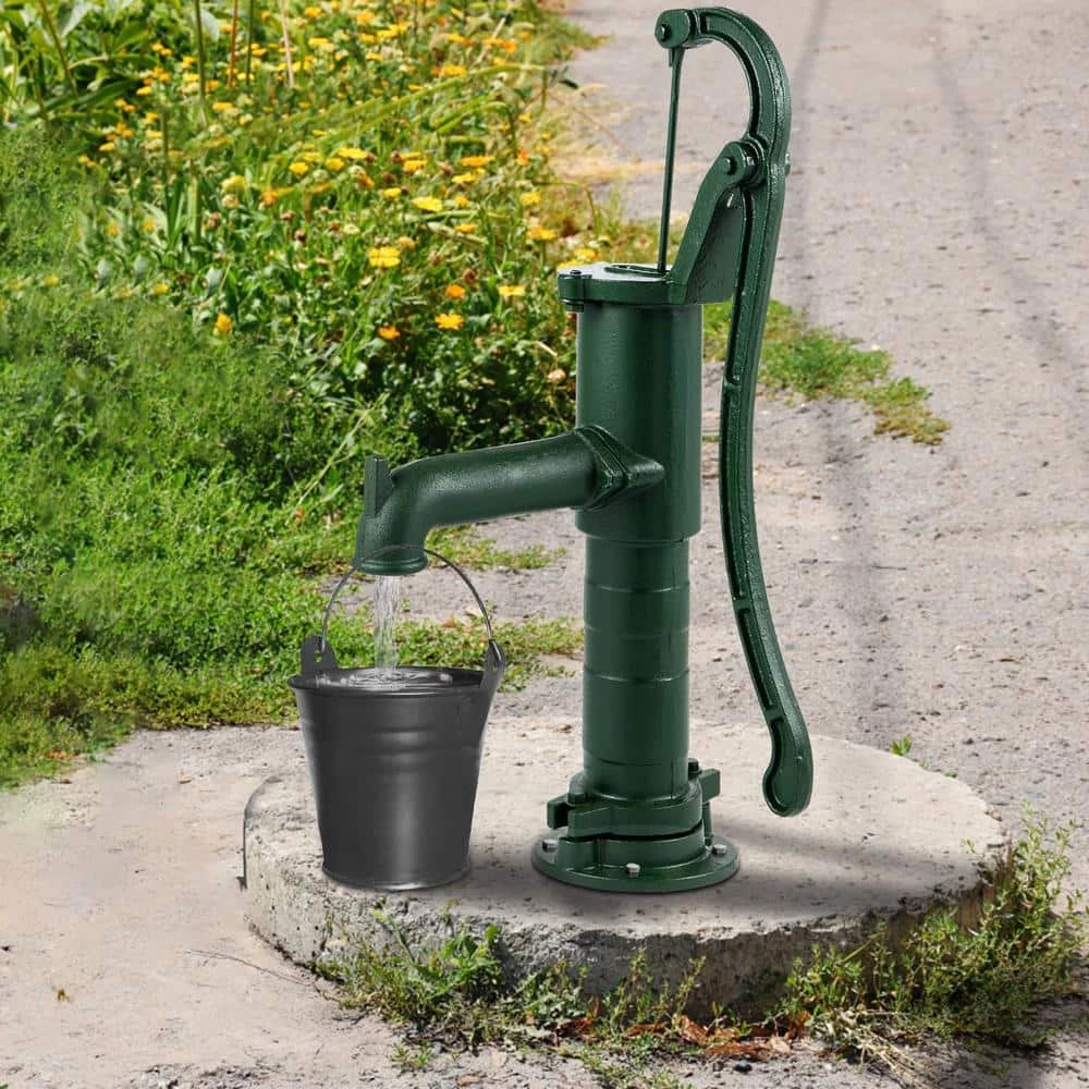Hand Water Pump 15.7 in. x 9.4 in. x 51.6 in. Cast Iron Pitcher Pump 26 in. Pump Stand For Yard Ponds Garden, Green by VEVOR 8 Hand Water Pump 15.7 in. x 9.4 in. x 51.6 in. Cast Iron Pitcher Pump 26 in. Pump Stand For Yard Ponds Garden, Green by VEVOR - Image 8