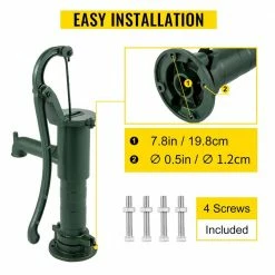 Hand Water Pump 15.7 in. x 9.4 in. x 51.6 in. Cast Iron Pitcher Pump 26 in. Pump Stand For Yard Ponds Garden, Green by VEVOR 12 Hand Water Pump 15.7 in. x 9.4 in. x 51.6 in. Cast Iron Pitcher Pump 26 in. Pump Stand For Yard Ponds Garden, Green by VEVOR -Cheap Bird & Wildlife Supplies Store vevor accessories ylsfb1aauecl03enev0 44 1000