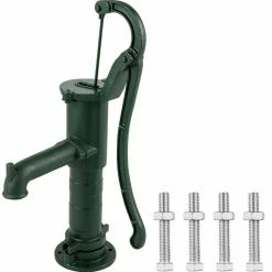 Hand Water Pump 15.7 in. x 9.4 in. x 51.6 in. Cast Iron Pitcher Pump 26 in. Pump Stand For Yard Ponds Garden, Green by VEVOR