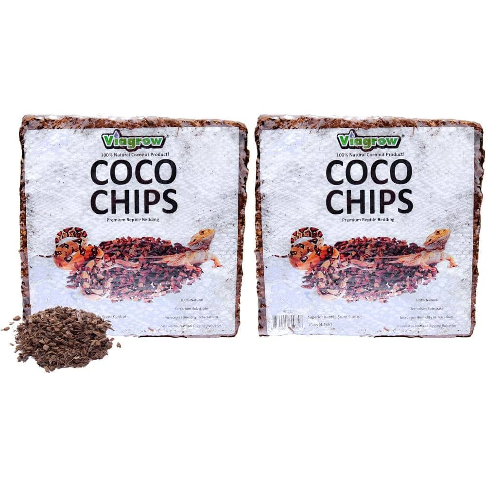 144 Qt./136 l/32 Gal. Premium Coconut Reptile Substrate Coco Chips (2-Pack) by Viagrow 1 144 Qt./136 l/32 Gal. Premium Coconut Reptile Substrate Coco Chips (2-Pack) by Viagrow