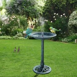28 in. Antique Green Bird Bath with Solar Fountain Resin Pedestal Birdbaths Vintage Garden Decor by VINGLI -Cheap Bird & Wildlife Supplies Store vingli bird bath fountains hdg26001753 c3 1000