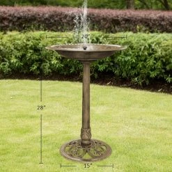 Antique Polyresin Copper Garden BirdBath with Solar Powered Pond Fountain by VIVOHOME -Cheap Bird & Wildlife Supplies Store vivohome bird bath fountains x00226kybb 44 1000