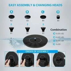 Antique Polyresin Gray Garden Birdbath with Solar Powered Round Fountain by VIVOHOME -Cheap Bird & Wildlife Supplies Store vivohome bird bath fountains x002i9rtd3 4f 1000