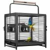 19 Inch Wrought Iron Bird Travel Carrier Cage for Parrots Conures Lovebird Cockatiel Parakeets by VIVOHOME
