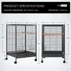30 in. H Wrought Iron Bird Cage with Rolling Stand for Parrots Conure Lovebird Cockatiel by VIVOHOME -Cheap Bird & Wildlife Supplies Store vivohome bird cages carriers x002fp6ac1 44 1000