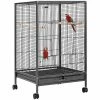 30 in. H Wrought Iron Bird Cage with Rolling Stand for Parrots Conure Lovebird Cockatiel by VIVOHOME