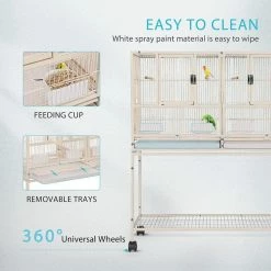 41.5 in. Medium Stackable Divided Breeding Iron Bird Cage with Rolling Stand by VIVOHOME 9 41.5 in. Medium Stackable Divided Breeding Iron Bird Cage with Rolling Stand by VIVOHOME -Cheap Bird & Wildlife Supplies Store vivohome bird cages carriers x002nntux1 1f 1000