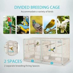 41.5 in. Medium Stackable Divided Breeding Iron Bird Cage with Rolling Stand by VIVOHOME 10 41.5 in. Medium Stackable Divided Breeding Iron Bird Cage with Rolling Stand by VIVOHOME -Cheap Bird & Wildlife Supplies Store vivohome bird cages carriers x002nntux1 44 1000