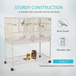41.5 in. Medium Stackable Divided Breeding Iron Bird Cage with Rolling Stand by VIVOHOME 8 41.5 in. Medium Stackable Divided Breeding Iron Bird Cage with Rolling Stand by VIVOHOME -Cheap Bird & Wildlife Supplies Store vivohome bird cages carriers x002nntux1 4f 1000
