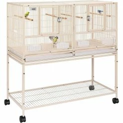 41.5 in. Medium Stackable Divided Breeding Iron Bird Cage with Rolling Stand by VIVOHOME