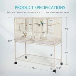 41.5 in. Medium Stackable Divided Breeding Iron Bird Cage with Rolling Stand by VIVOHOME 11 41.5 in. Medium Stackable Divided Breeding Iron Bird Cage with Rolling Stand by VIVOHOME -Cheap Bird & Wildlife Supplies Store vivohome bird cages carriers x002nntux1 fa 1000