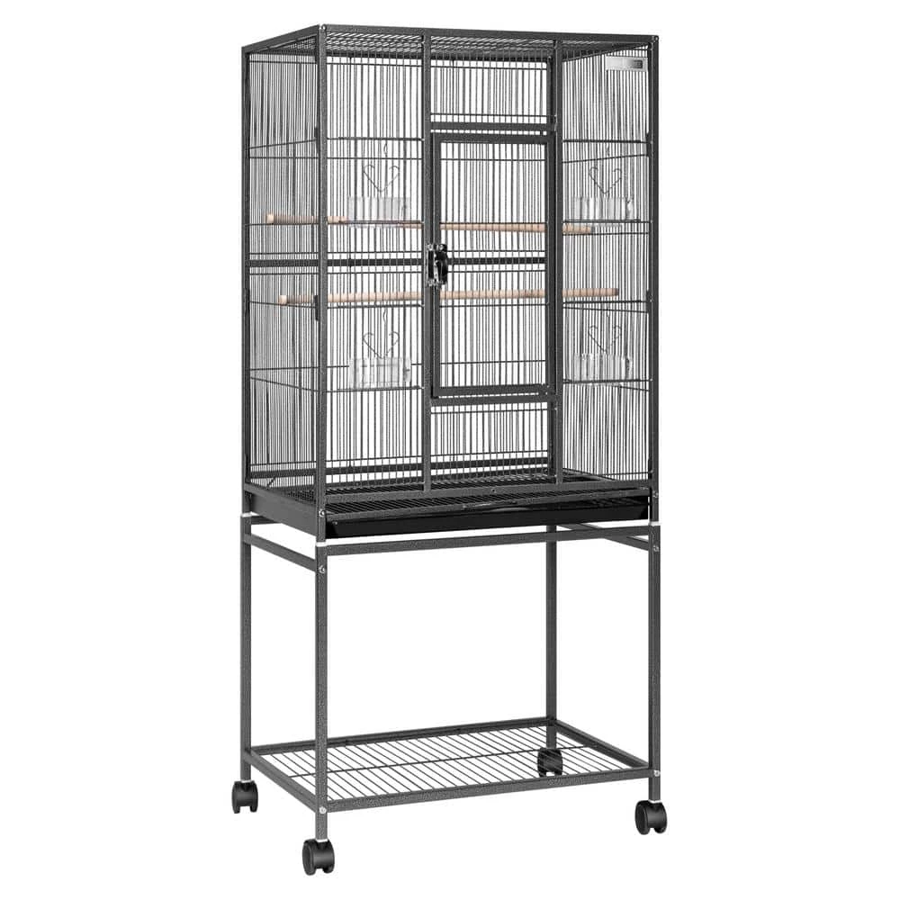 54 Inch Wrought Iron Large Bird Flight Cage with Rolling Stand by VIVOHOME 1 54 Inch Wrought Iron Large Bird Flight Cage with Rolling Stand by VIVOHOME