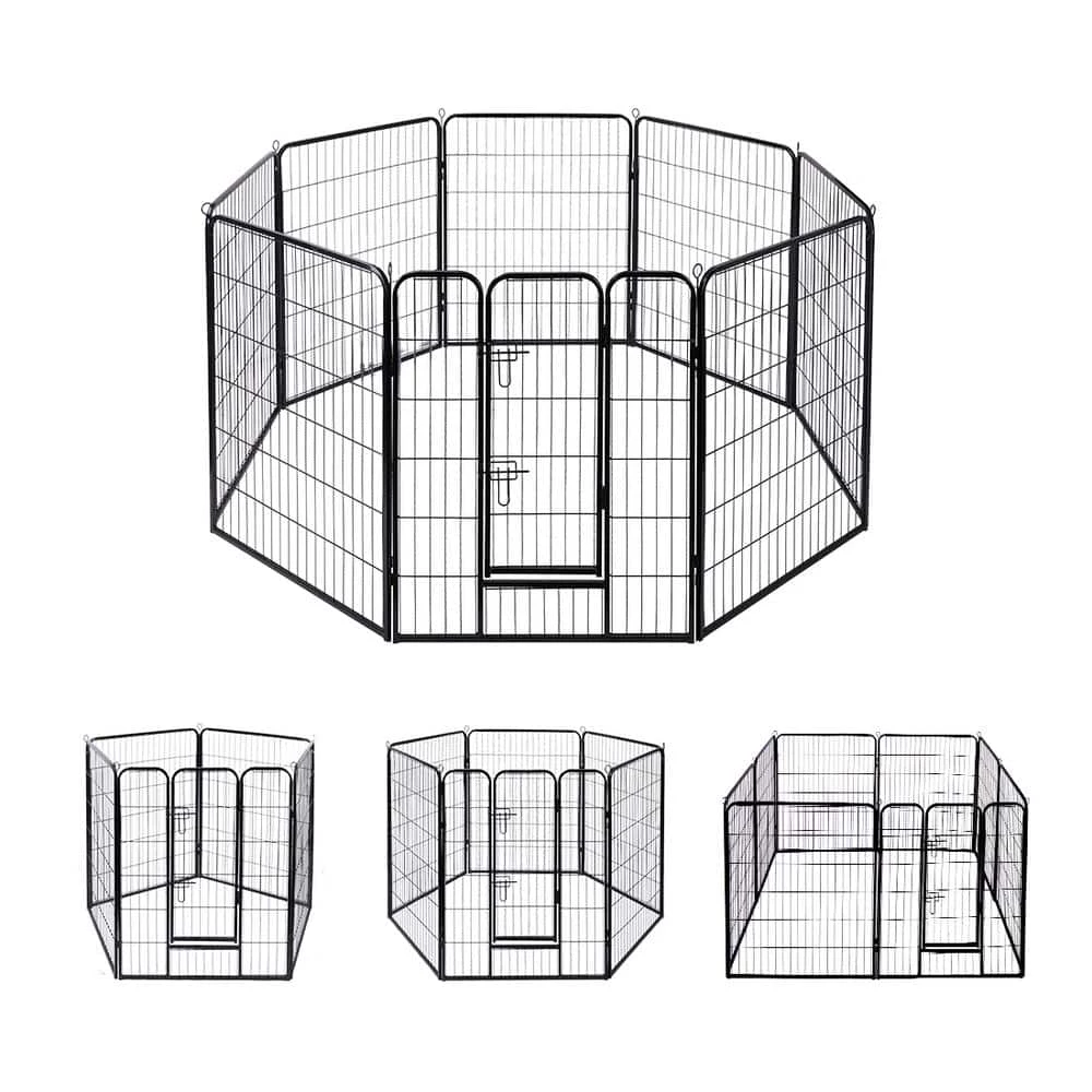 Metal Foldable Wireless Pet Fence Playpen for Dogs (8-Pieces) by VIVOHOME 1 Metal Foldable Wireless Pet Fence Playpen for Dogs (8-Pieces) by VIVOHOME