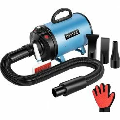 Adjustable Speed Pet Grooming Blower with 3 Different Nozzles Glove and Comb by VIVOHOME