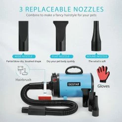 Adjustable Speed Pet Grooming Blower with 3 Different Nozzles Glove and Comb by VIVOHOME -Cheap Bird & Wildlife Supplies Store vivohome pet baths x002upiw6x fa 1000