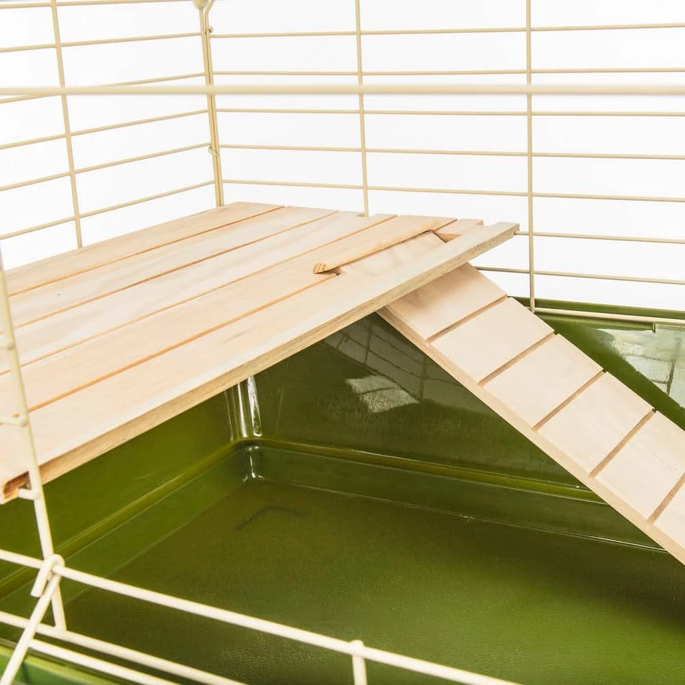 Natural's Guinea Pig Cage with Wooden Shelf, Ramp and Hay Feeder - 28.5 in. 17.5 in. x 15.25 in by Ware 5 Natural's Guinea Pig Cage with Wooden Shelf, Ramp and Hay Feeder - 28.5 in. 17.5 in. x 15.25 in by Ware - Image 5