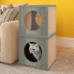 Eco zBoard Grey Stackable Cat Scratcher Cube by Way Basics 17 Eco zBoard Grey Stackable Cat Scratcher Cube by Way Basics -Cheap Bird & Wildlife Supplies Store way basics cat trees scratch posts pet scracube gy 31 1000