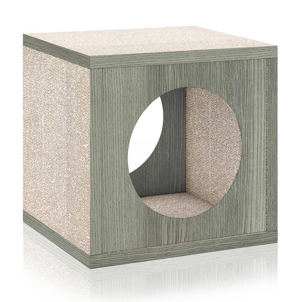 Eco zBoard Grey Stackable Cat Scratcher Cube by Way Basics 1 Eco zBoard Grey Stackable Cat Scratcher Cube by Way Basics