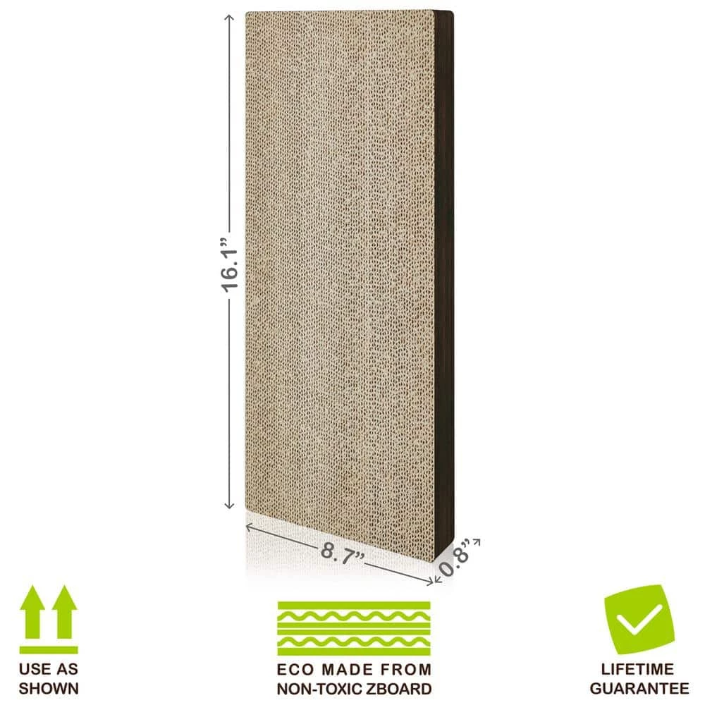 Eco zBboard Espresso Wall Cat Scratching Pad with Velcro by Way Basics 2 Eco zBboard Espresso Wall Cat Scratching Pad with Velcro by Way Basics - Image 2
