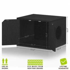 Black 23.2 in. W x 16.9 in. H zBoard Paperboard Enclosed Cat Litter Box Concealment with Side Hole by Way Basics 11 Black 23.2 in. W x 16.9 in. H zBoard Paperboard Enclosed Cat Litter Box Concealment with Side Hole by Way Basics -Cheap Bird & Wildlife Supplies Store way basics litter boxes houses pet lit bk c3 1000