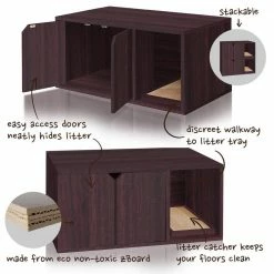 Eco zBoard Espresso Modern Cat Litter Box Enclosure Furniture by Way Basics 11 Eco zBoard Espresso Modern Cat Litter Box Enclosure Furniture by Way Basics -Cheap Bird & Wildlife Supplies Store way basics litter boxes houses pet litter eo 44 1000