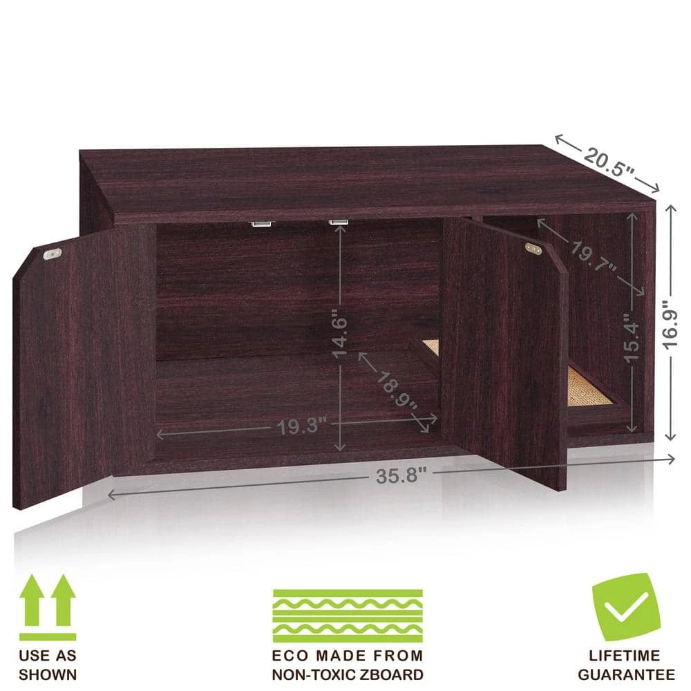 Eco zBoard Espresso Modern Cat Litter Box Enclosure Furniture by Way Basics 2 Eco zBoard Espresso Modern Cat Litter Box Enclosure Furniture by Way Basics - Image 2