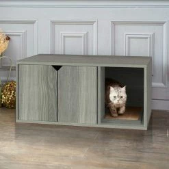 Eco zBoard Grey Modern Cat Litter Box Enclosure Furniture by Way Basics 11 Eco zBoard Grey Modern Cat Litter Box Enclosure Furniture by Way Basics -Cheap Bird & Wildlife Supplies Store way basics litter boxes houses pet litter gy 44 1000