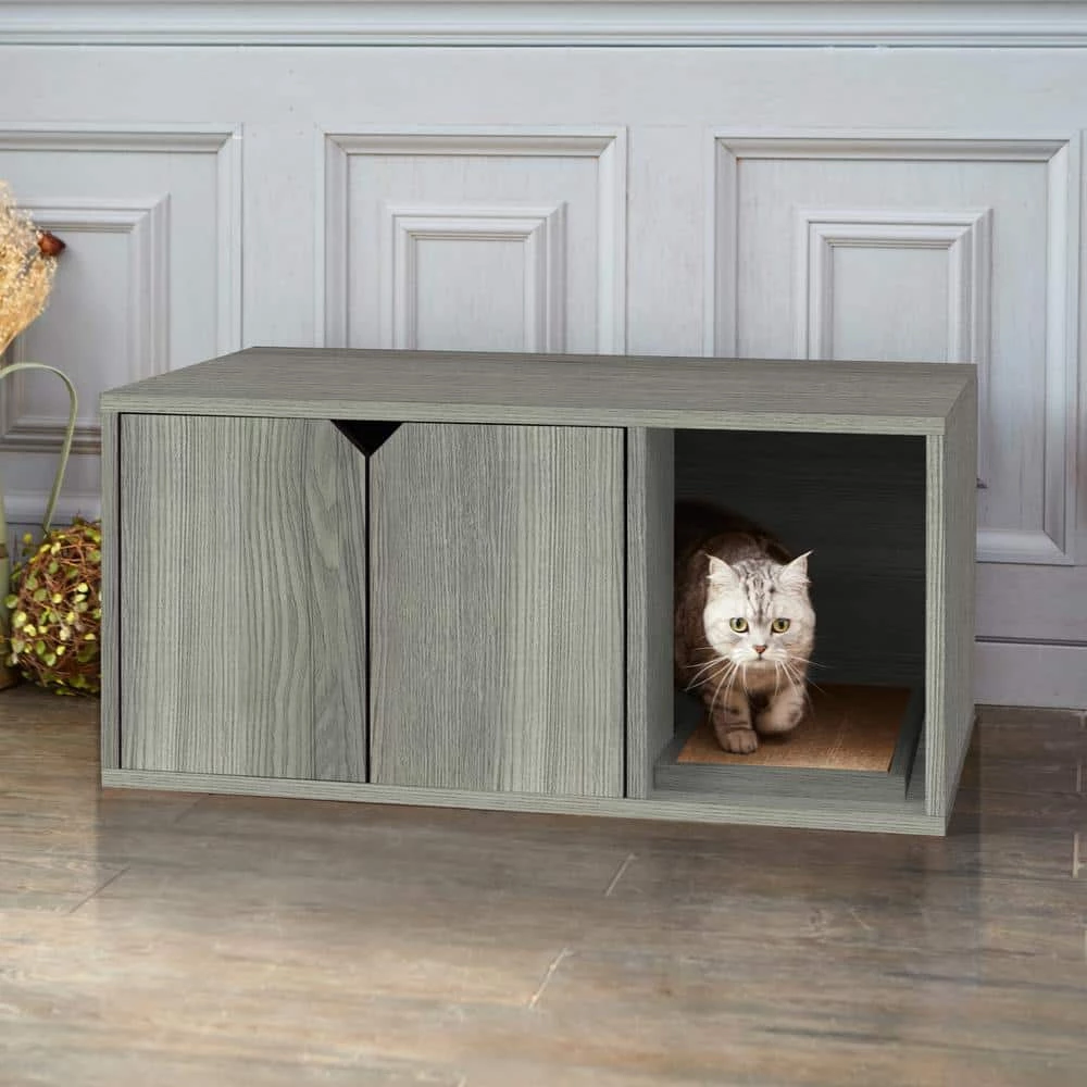 Eco zBoard Grey Modern Cat Litter Box Enclosure Furniture by Way Basics 5 Eco zBoard Grey Modern Cat Litter Box Enclosure Furniture by Way Basics - Image 5