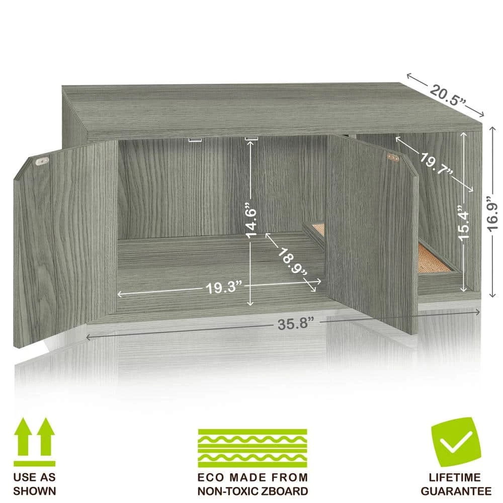 Eco zBoard Grey Modern Cat Litter Box Enclosure Furniture by Way Basics 2 Eco zBoard Grey Modern Cat Litter Box Enclosure Furniture by Way Basics - Image 2