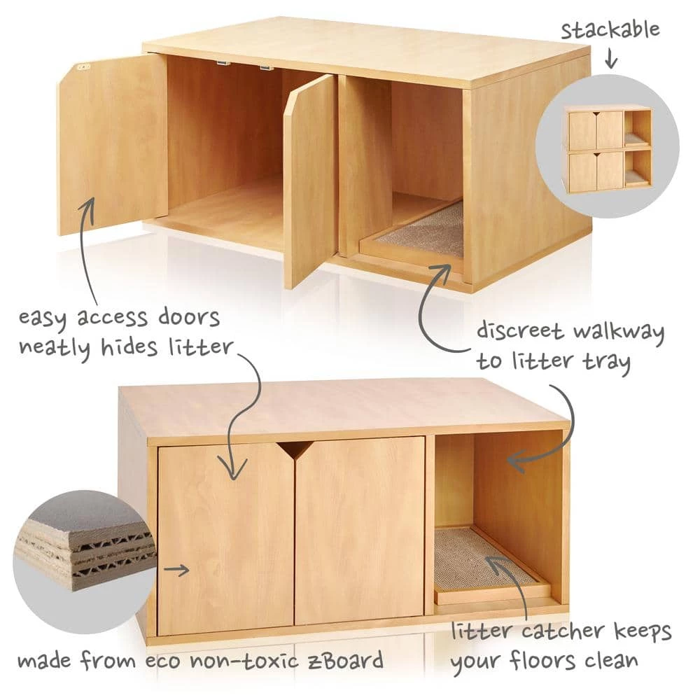 Eco zBoard Natural Modern Cat Litter Box Enclosure Furniture by Way Basics 5 Eco zBoard Natural Modern Cat Litter Box Enclosure Furniture by Way Basics - Image 5