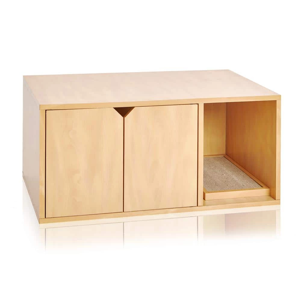 Eco zBoard Natural Modern Cat Litter Box Enclosure Furniture by Way Basics 1 Eco zBoard Natural Modern Cat Litter Box Enclosure Furniture by Way Basics