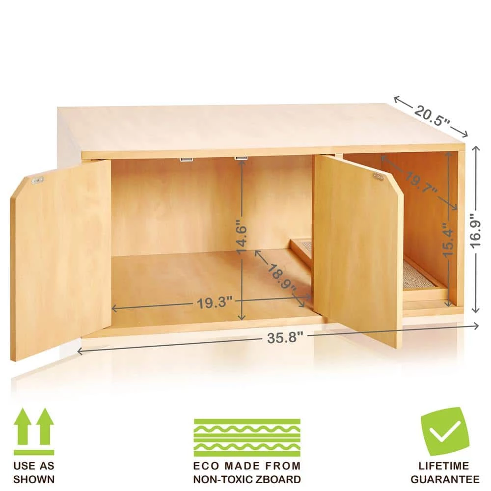 Eco zBoard Natural Modern Cat Litter Box Enclosure Furniture by Way Basics 2 Eco zBoard Natural Modern Cat Litter Box Enclosure Furniture by Way Basics - Image 2