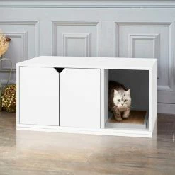 Eco zBoard White Modern Cat Litter Box Enclosure Furniture by Way Basics 10 Eco zBoard White Modern Cat Litter Box Enclosure Furniture by Way Basics -Cheap Bird & Wildlife Supplies Store way basics litter boxes houses pet litter we 1f 1000