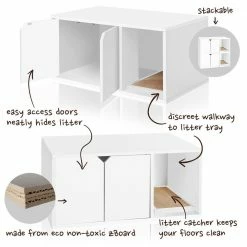 Eco zBoard White Modern Cat Litter Box Enclosure Furniture by Way Basics 11 Eco zBoard White Modern Cat Litter Box Enclosure Furniture by Way Basics -Cheap Bird & Wildlife Supplies Store way basics litter boxes houses pet litter we 44 1000