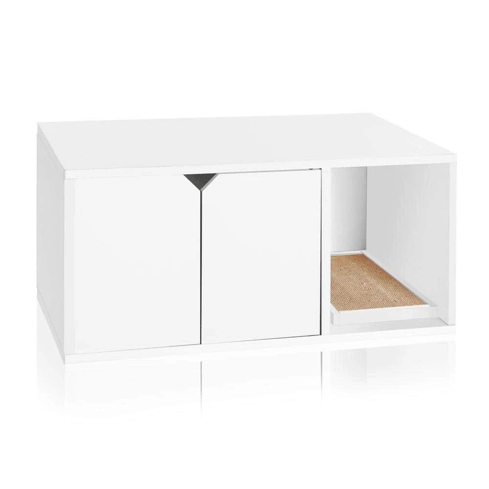 Eco zBoard White Modern Cat Litter Box Enclosure Furniture by Way Basics 1 Eco zBoard White Modern Cat Litter Box Enclosure Furniture by Way Basics