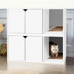 Eco zBoard White Modern Cat Litter Box Enclosure Furniture by Way Basics 12 Eco zBoard White Modern Cat Litter Box Enclosure Furniture by Way Basics -Cheap Bird & Wildlife Supplies Store way basics litter boxes houses pet litter we fa 1000