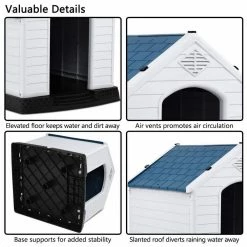 30.5 in. W x 33.5 in. D x 33 in. H Indoor Outdoor Plastic Waterproof Ventilate Pet Dog House - Medium by WELLFOR 13 30.5 in. W x 33.5 in. D x 33 in. H Indoor Outdoor Plastic Waterproof Ventilate Pet Dog House - Medium by WELLFOR -Cheap Bird & Wildlife Supplies Store white and blue dog houses ps hwy 7065 m 1f 1000