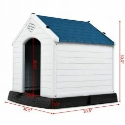 30.5 in. W x 33.5 in. D x 33 in. H Indoor Outdoor Plastic Waterproof Ventilate Pet Dog House - Medium by WELLFOR 11 30.5 in. W x 33.5 in. D x 33 in. H Indoor Outdoor Plastic Waterproof Ventilate Pet Dog House - Medium by WELLFOR -Cheap Bird & Wildlife Supplies Store white and blue dog houses ps hwy 7065 m c3 1000