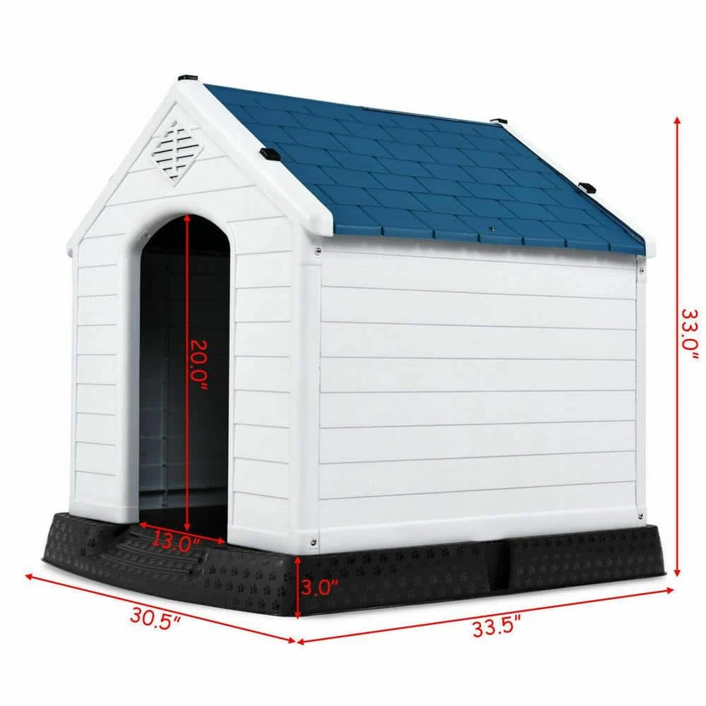 30.5 in. W x 33.5 in. D x 33 in. H Indoor Outdoor Plastic Waterproof Ventilate Pet Dog House - Medium by WELLFOR 3 30.5 in. W x 33.5 in. D x 33 in. H Indoor Outdoor Plastic Waterproof Ventilate Pet Dog House - Medium by WELLFOR - Image 3